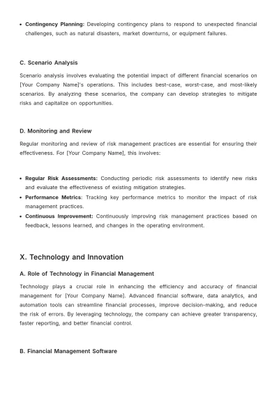 Free Agriculture Financial Management Plan Template to Edit Online