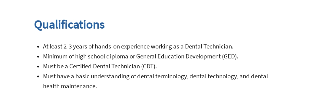 Free Dental Technician Job Ad and Description Template 5.jpe
