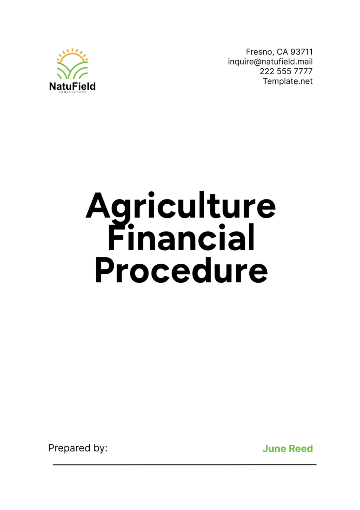 Agriculture Financial Procedure Template