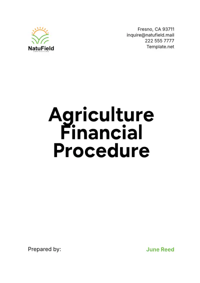 Free Agriculture Financial Procedure Template to Edit Online