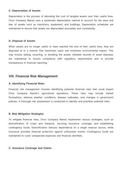 Free Agriculture Financial Procedure Template to Edit Online