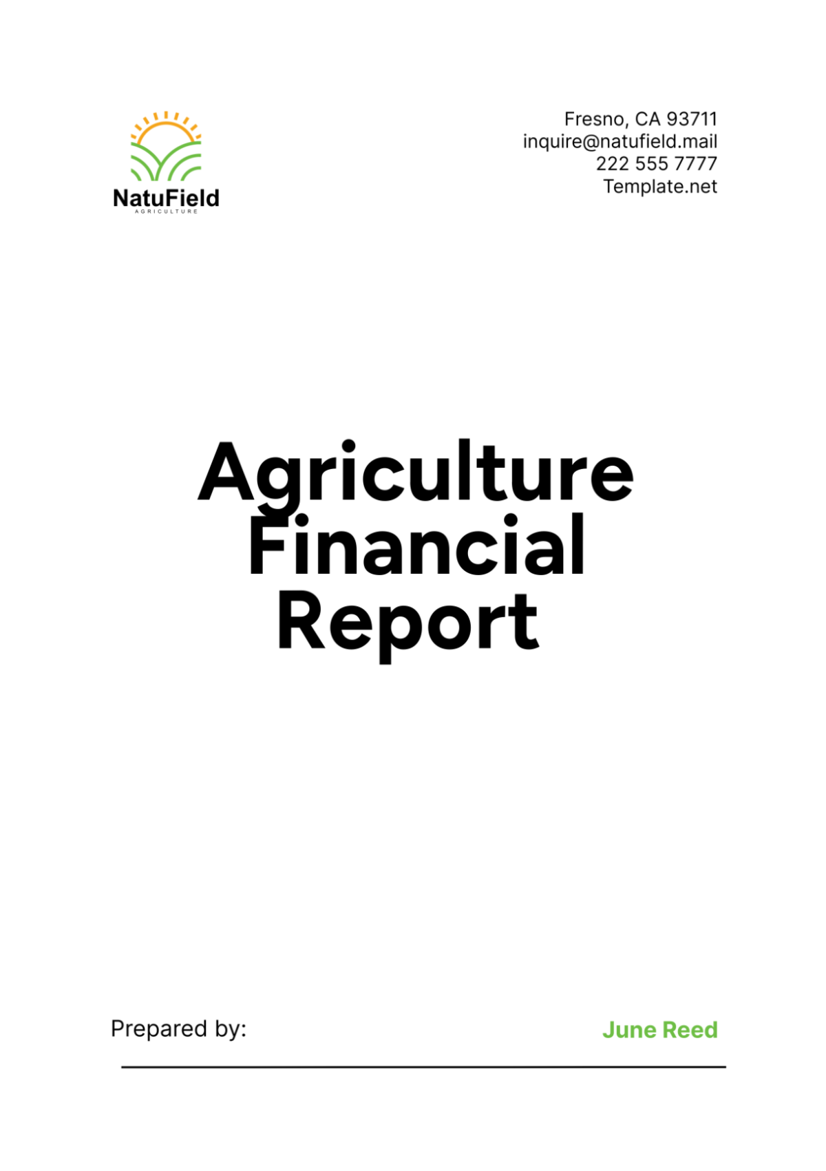 Agriculture Financial Report Template - Edit Online & Download