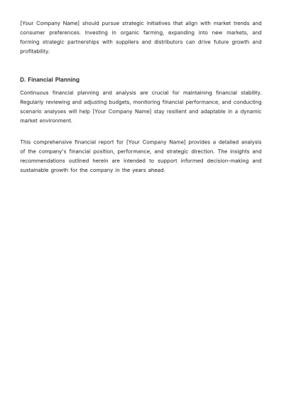 Free Agriculture Financial Report Template to Edit Online