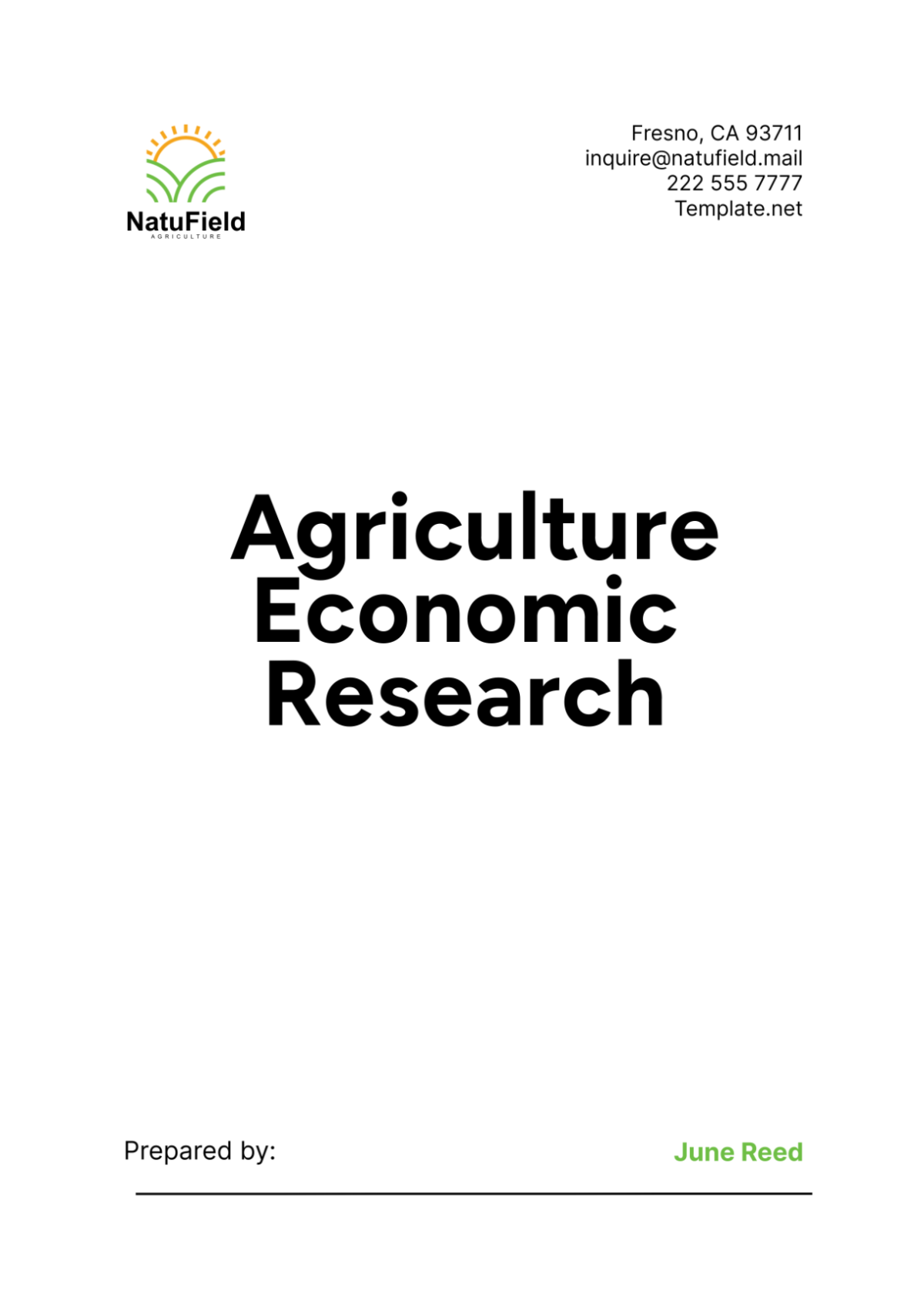 Agriculture Economic Research Template - Edit Online & Download