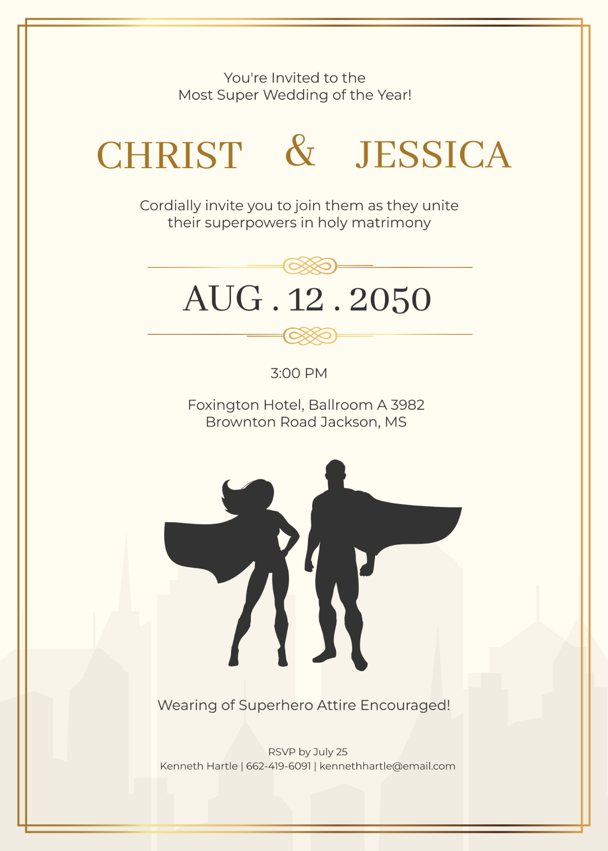 Superhero Wedding Invitation
