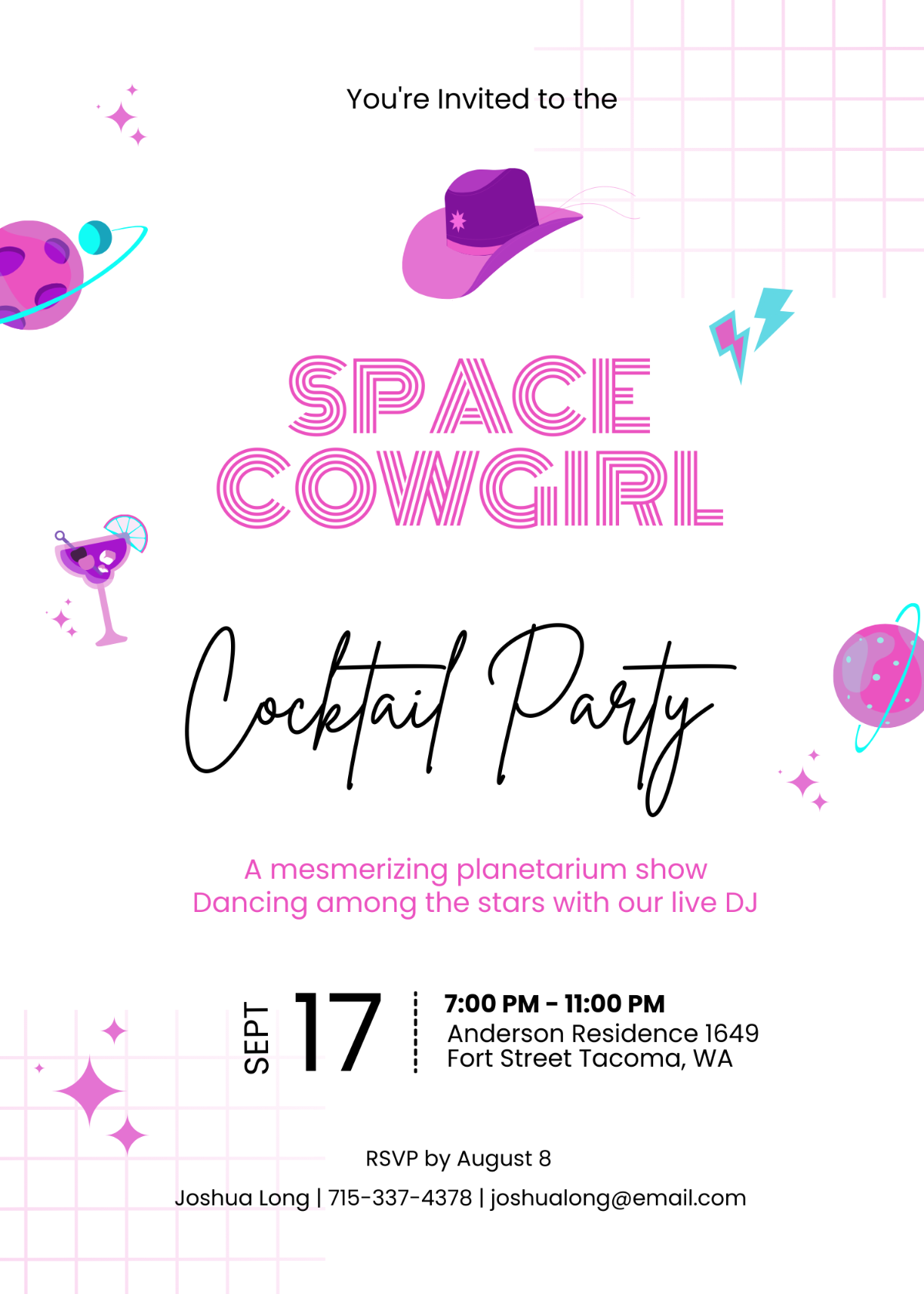 Space Cowgirl Invitation