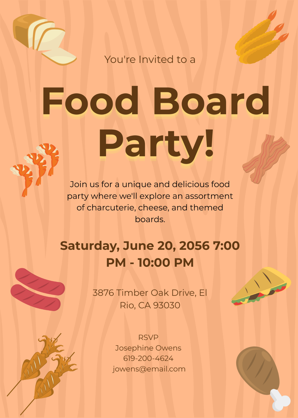 Food Board Party Invitation