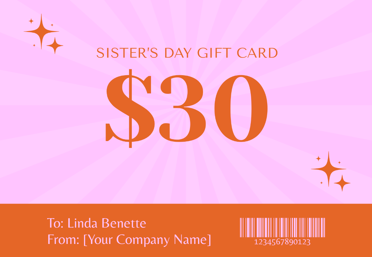 Sisters Day Gift Card