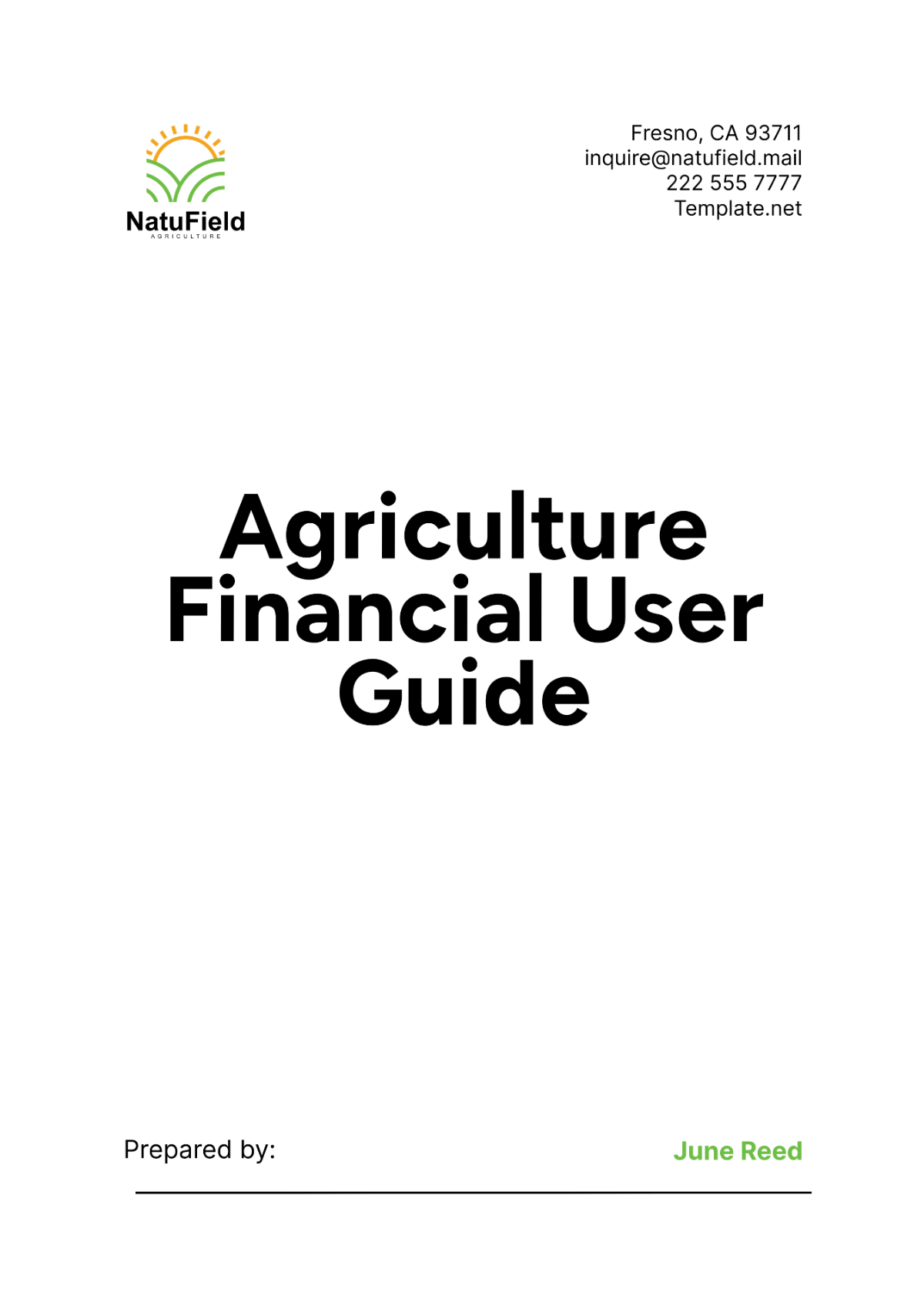 Agriculture Financial User Guide Template