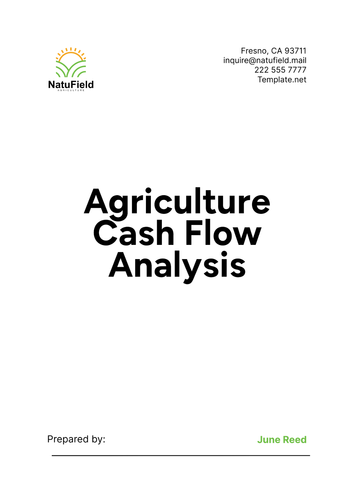 Agriculture Cash Flow Analysis Template