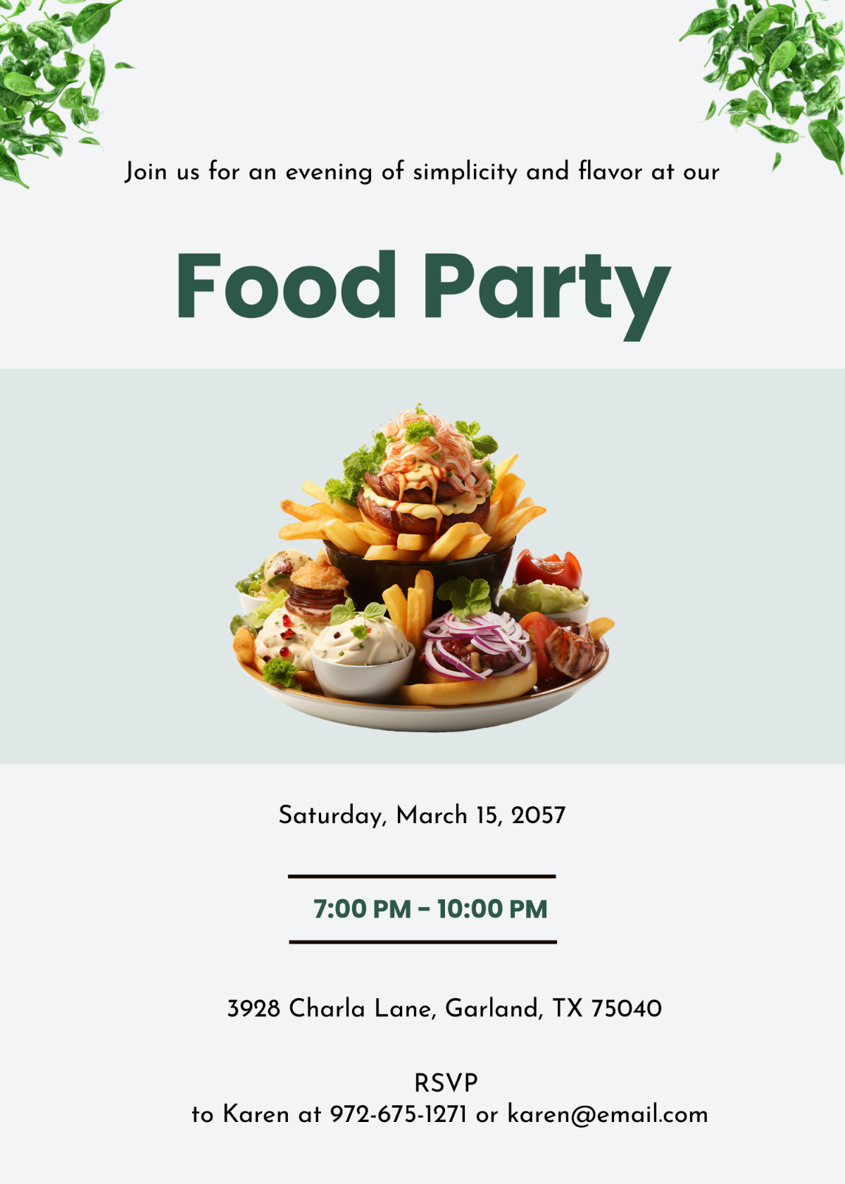 Minimalist Food Party Invitation