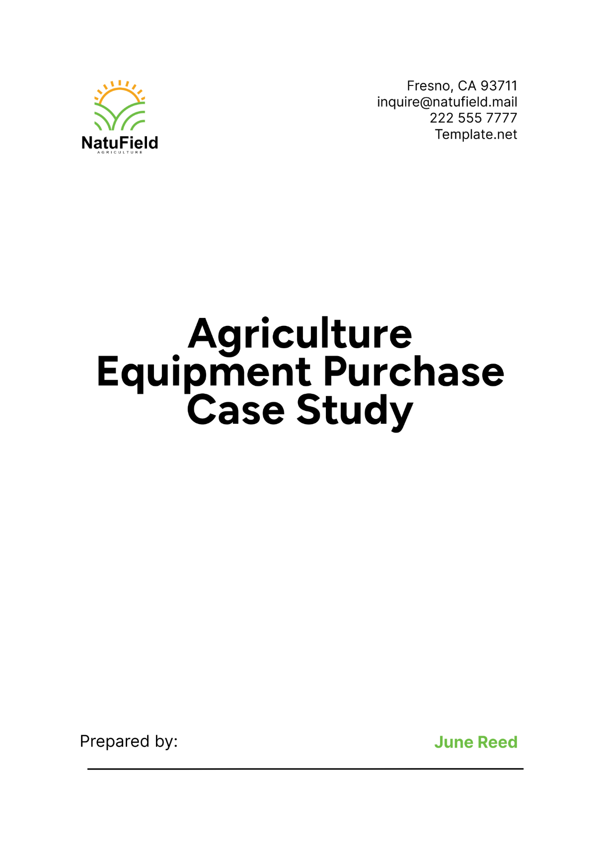 Agriculture Equipment Purchase Case Study Template - Edit Online & Download