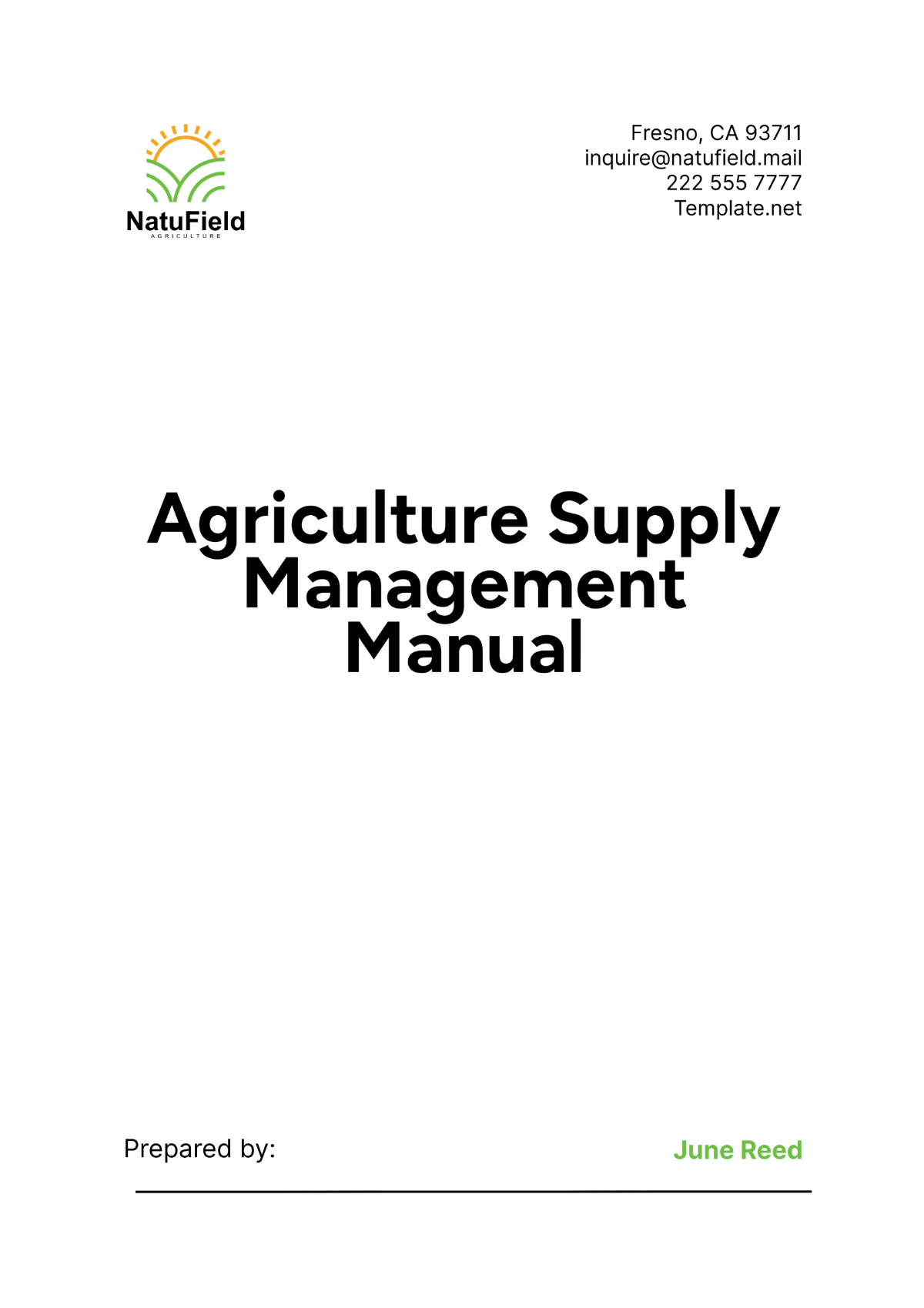 Agriculture Supply Management Manual Template - Edit Online & Download