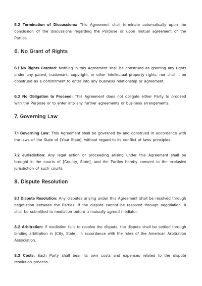 Free Agriculture Brand Partnership NDA Template to Edit Online