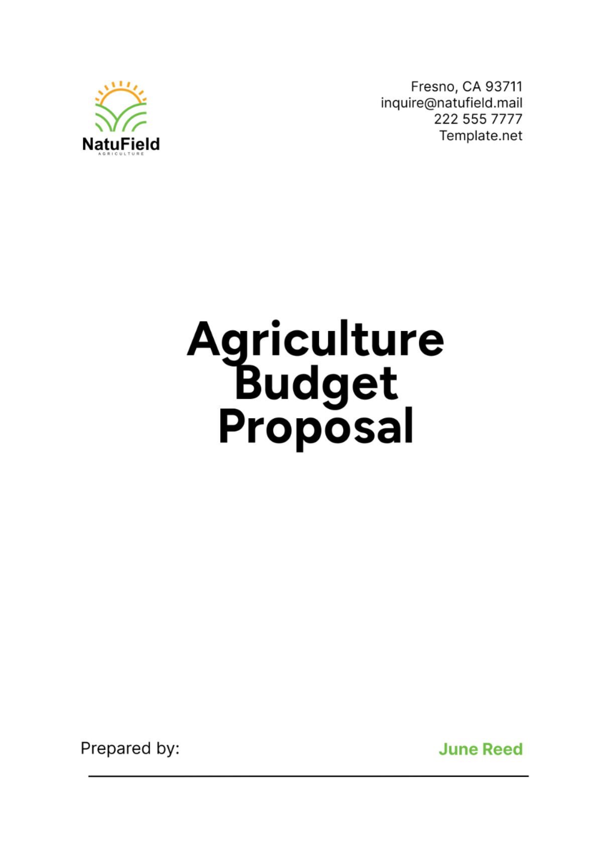 Agriculture Budget Proposal Template - Edit Online & Download