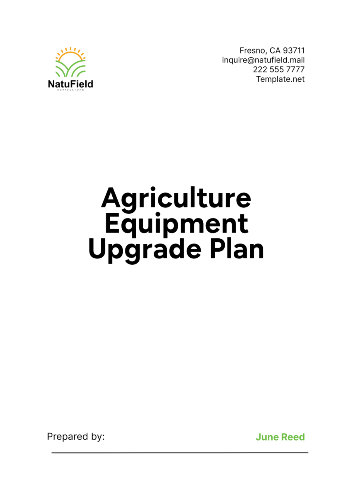 Agriculture Equipment Upgrade Plan Template - Edit Online & Download