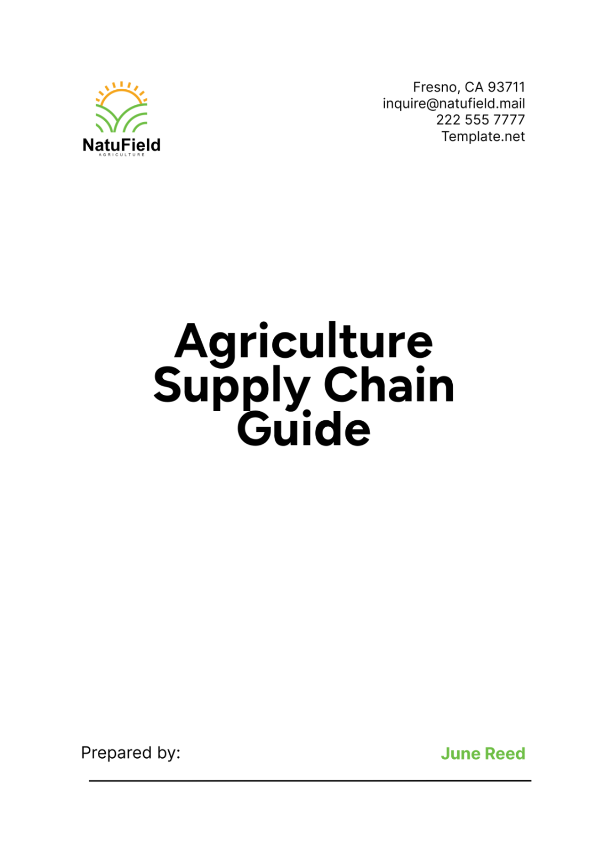 Agriculture Supply Chain Guide Template