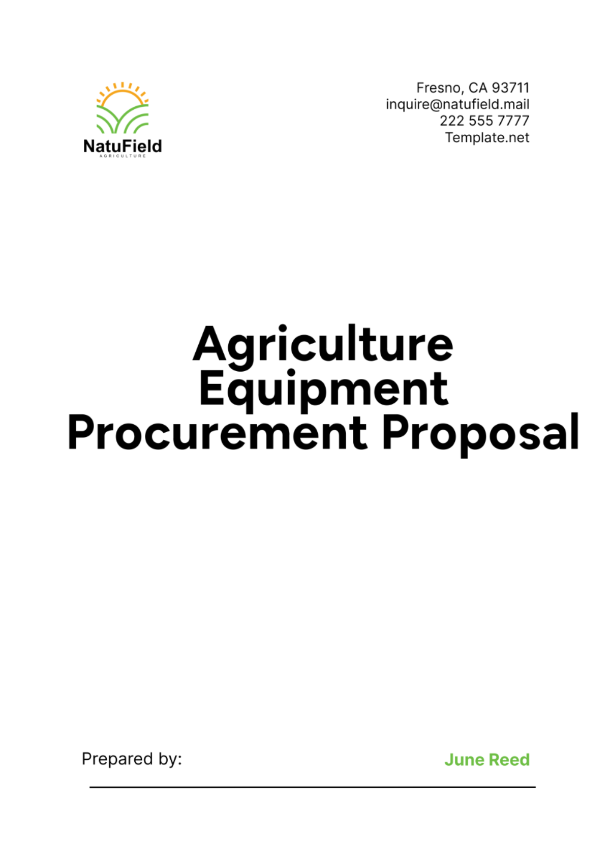 Agriculture Equipment Procurement Proposal Template - Edit Online & Download