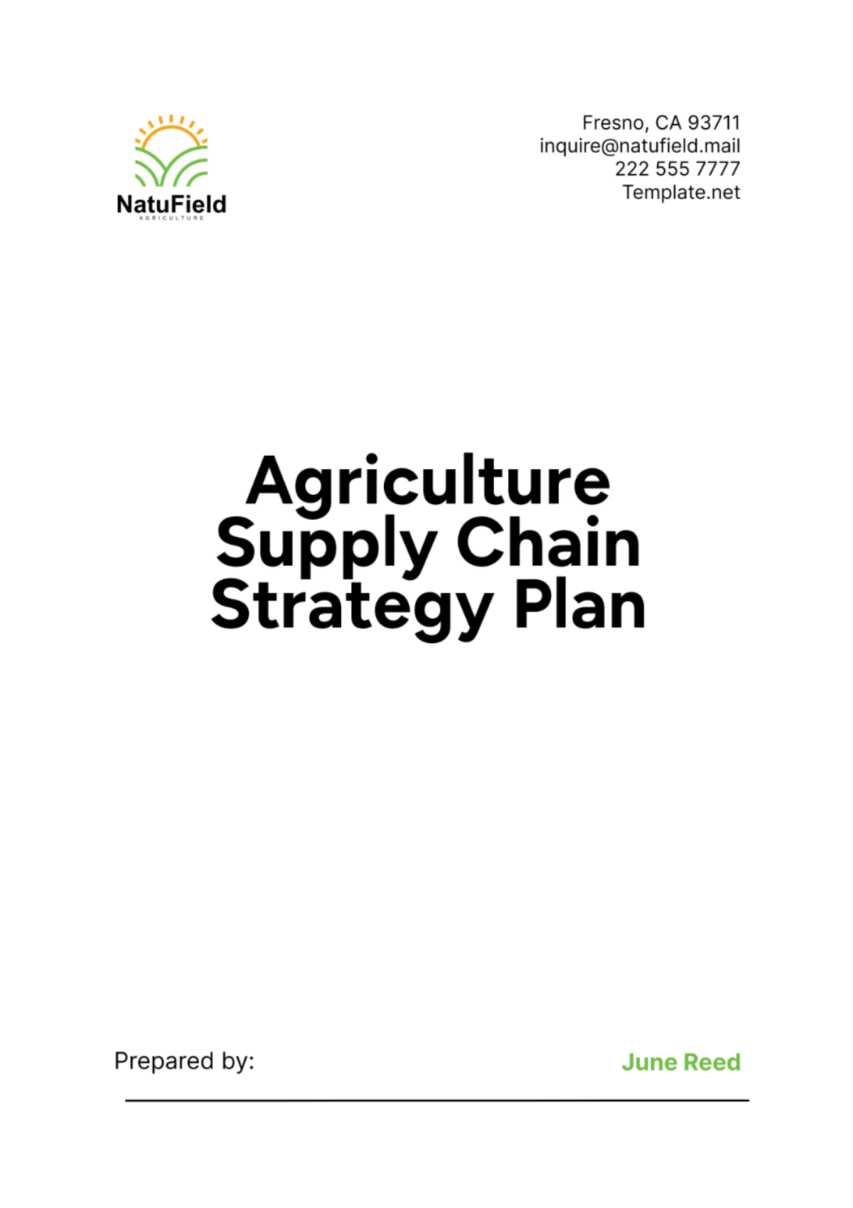 Agriculture Supply Chain Strategy Plan Template - Edit Online & Download