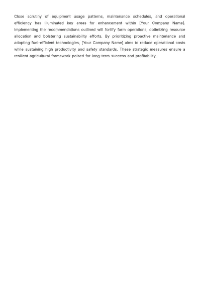 Free Agriculture Equipment Usage Report Template to Edit Online