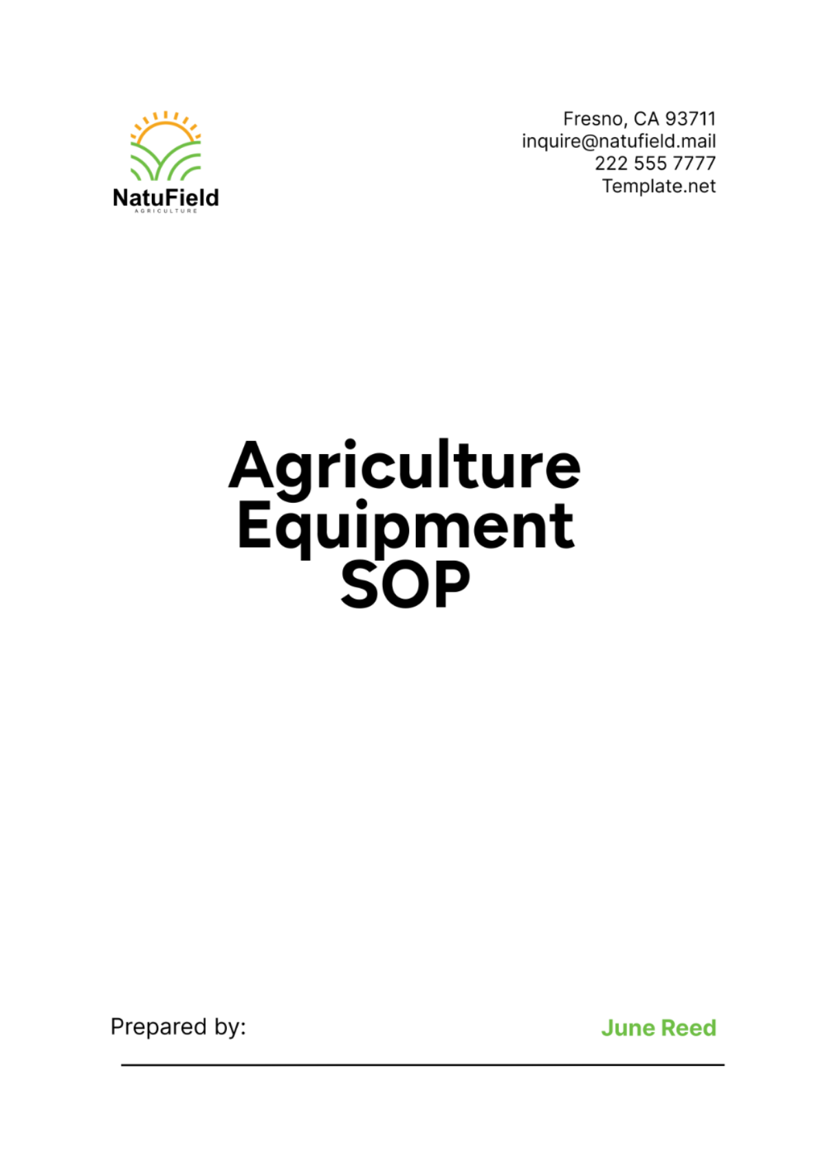 Agriculture Equipment SOP Template - Edit Online & Download