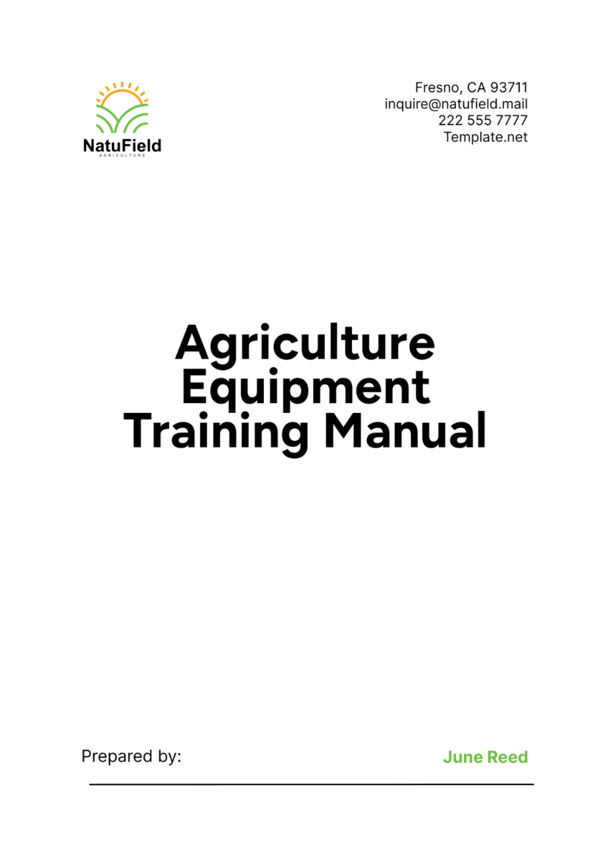 Agriculture Equipment Training Manual Template - Edit Online & Download