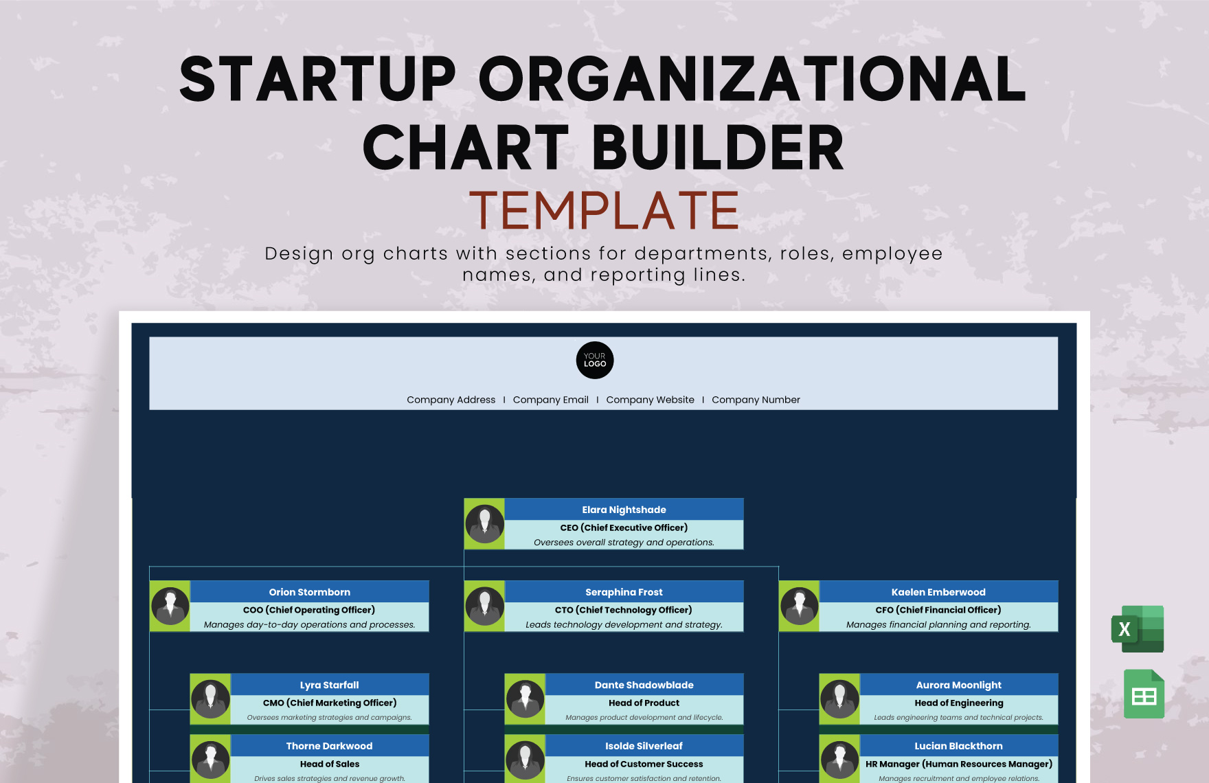 Startup Organizational Chart Builder Template