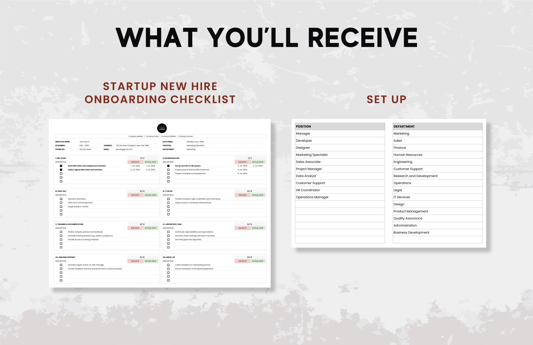 Startup New Hire Onboarding Checklist Template