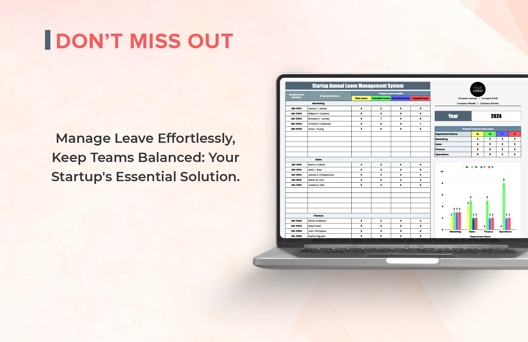 Startup Annual Leave Management System Template