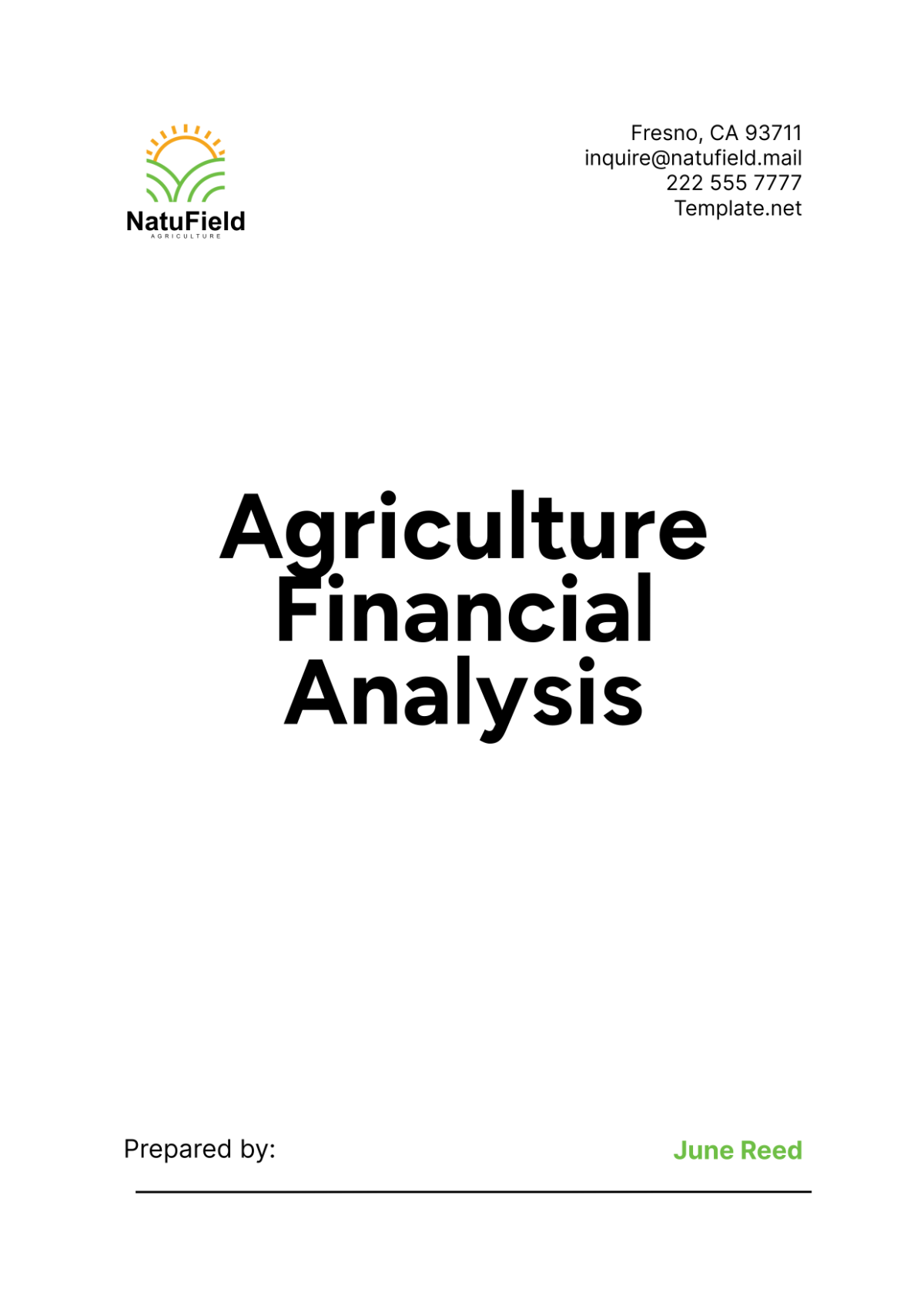 Agriculture Financial Analysis Template - Edit Online & Download