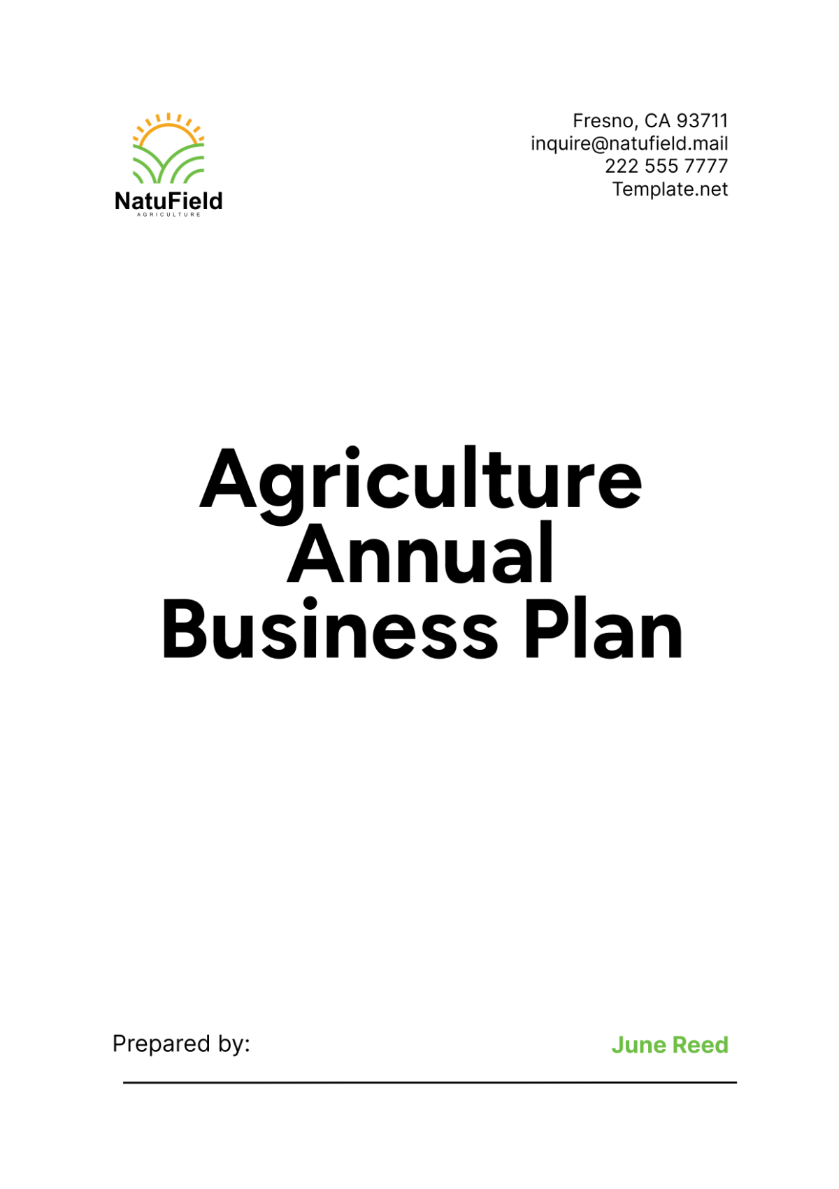 Agriculture Annual Business Plan Template - Edit Online & Download