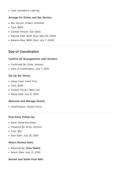 Free Engagement Party To Do List Template to Edit Online