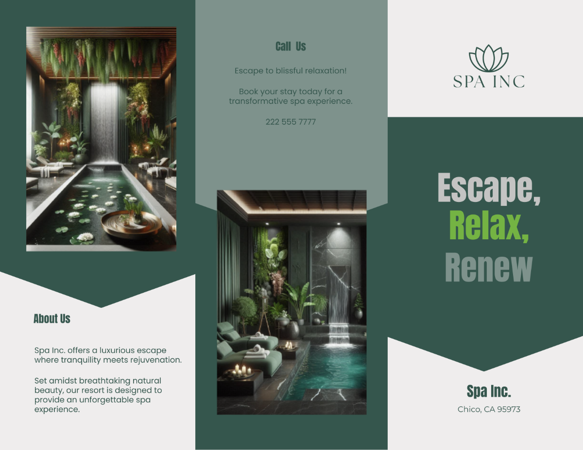 Spa Resort Tri Fold Brochure