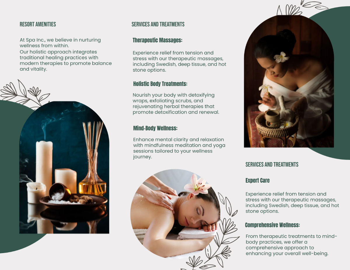 Free Health Spa Brochure Template to Edit Online
