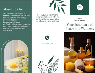 Free Spa Advertising Brochure Template to Edit Online