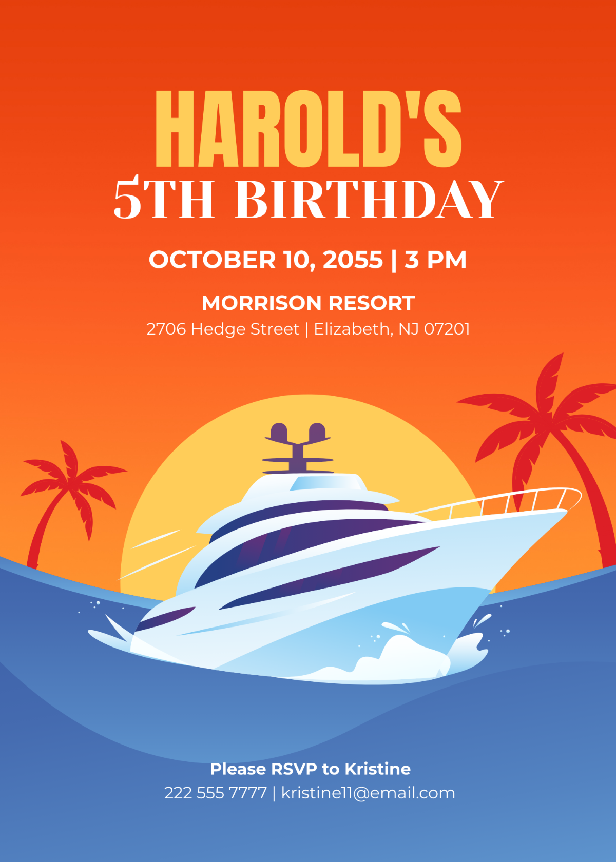 Nautical Beach Birthday Invitation