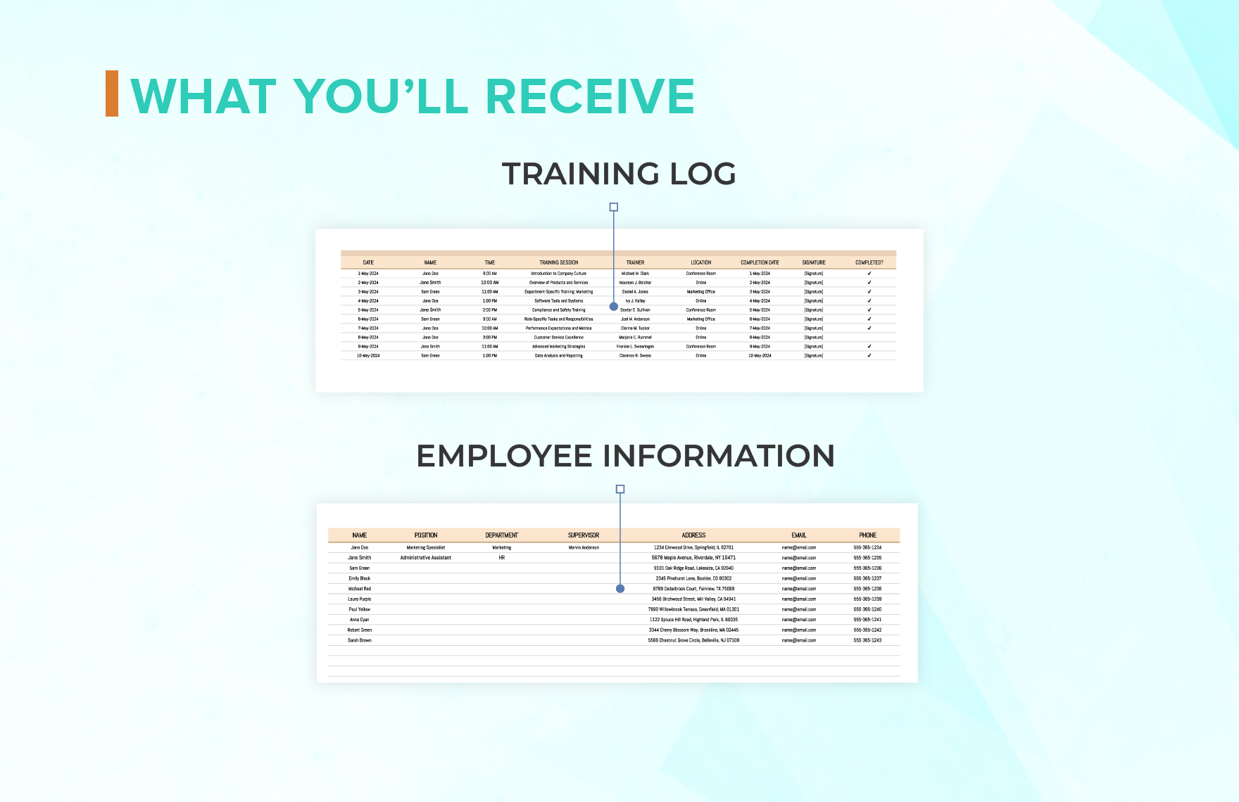 Startup Employee Training Log Template