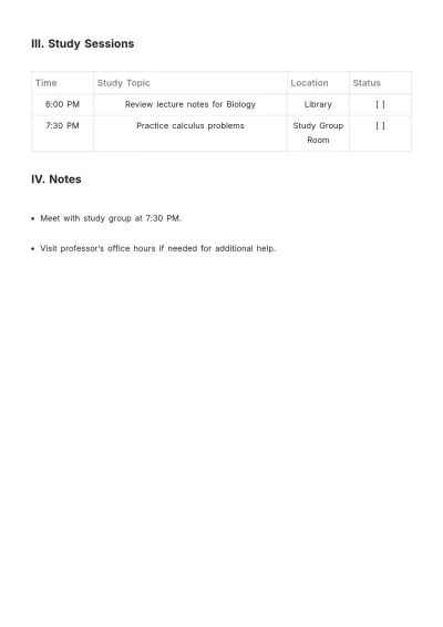 Free Academic Daily To Do List Template to Edit Online