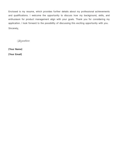 Free Assistant Product Manager Cover Letter to Edit Online