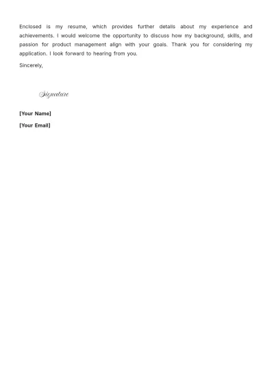 Free Group Product Manager Cover Letter to Edit Online