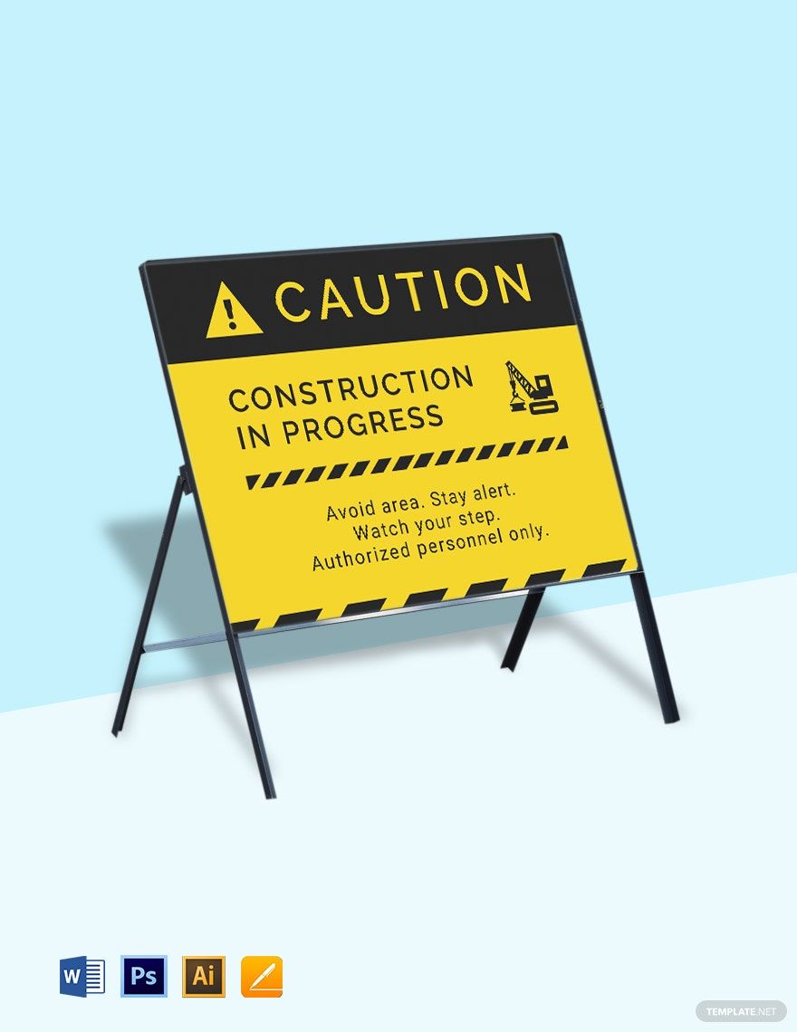 Construction Work in Progress Sign Template