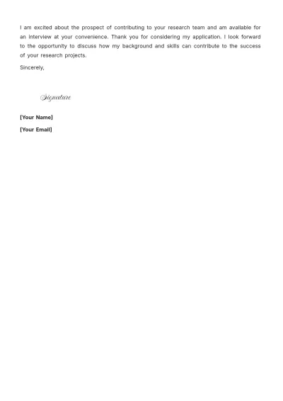 Free Student Research Assistant Cover Letter to Edit Online
