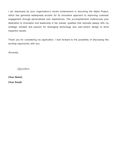Free Growth Product Manager Cover Letter to Edit Online