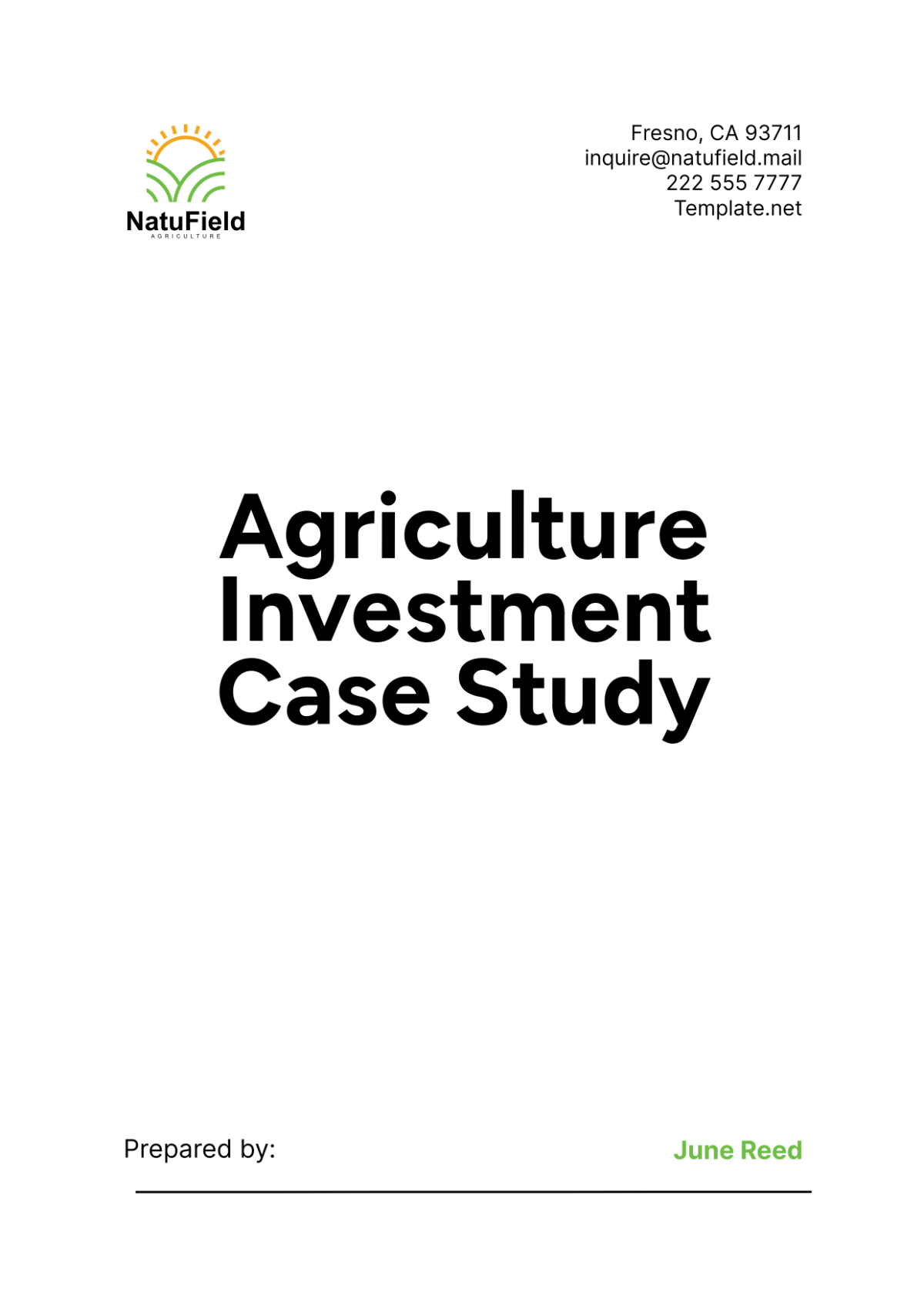 Agriculture Investment Case Study Template - Edit Online & Download