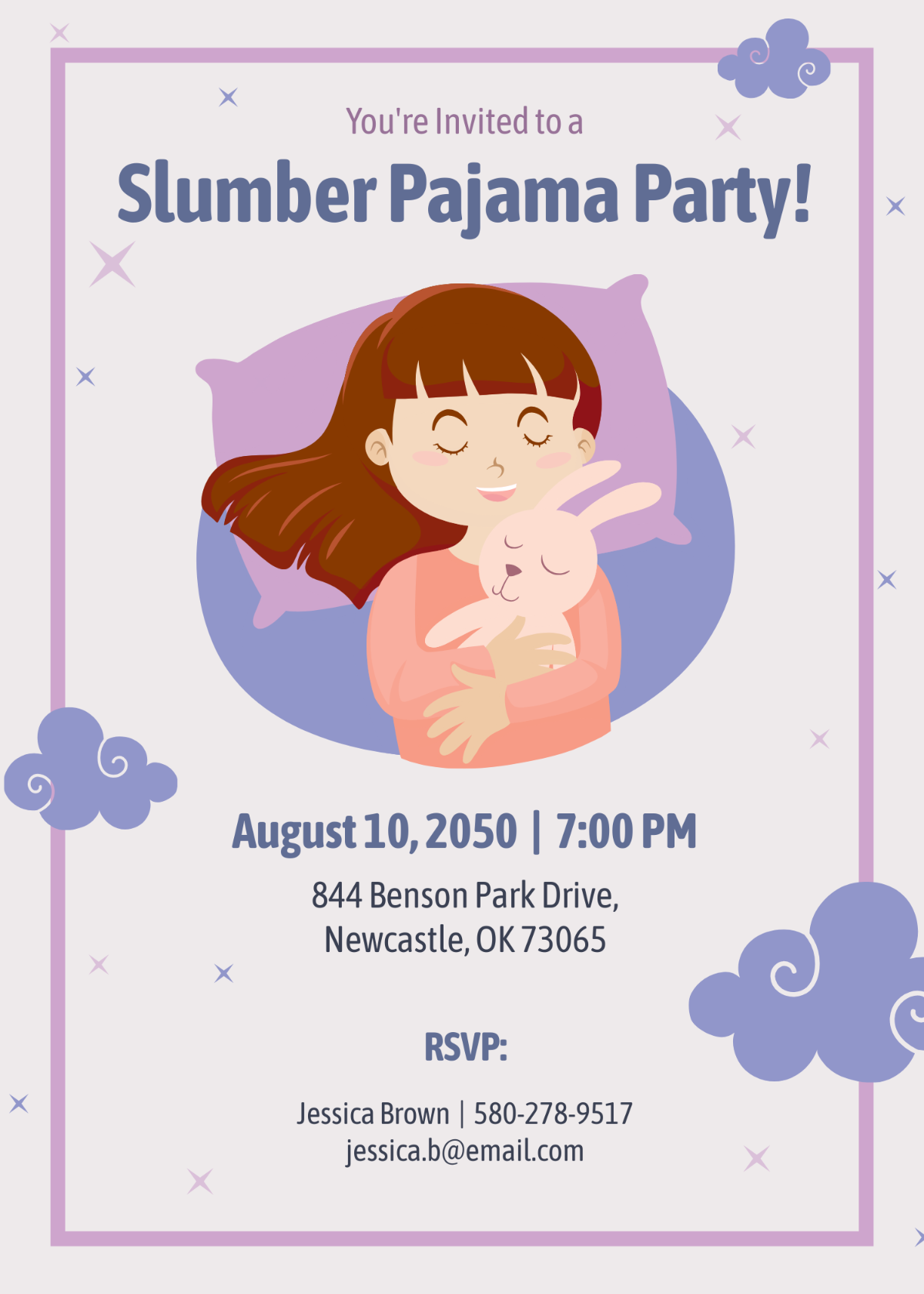 Slumber Pajama Party Invitation