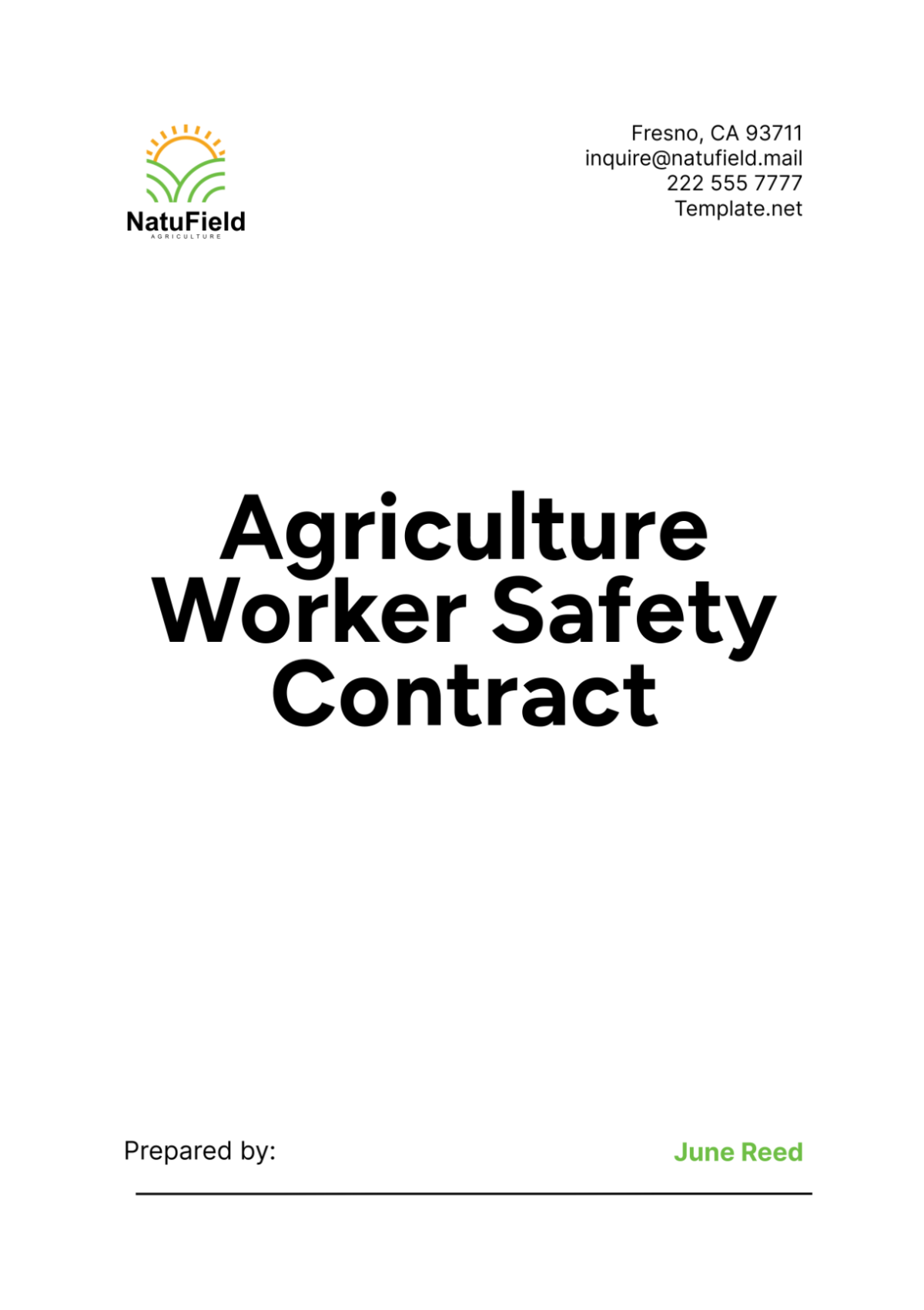 Agriculture Worker Safety Contract Template - Edit Online & Download