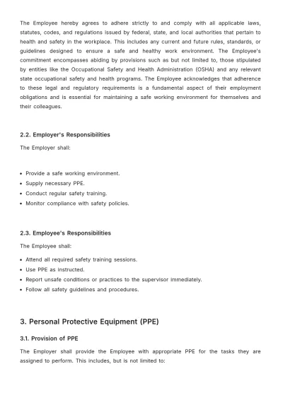 Free Agriculture Worker Safety Contract Template to Edit Online