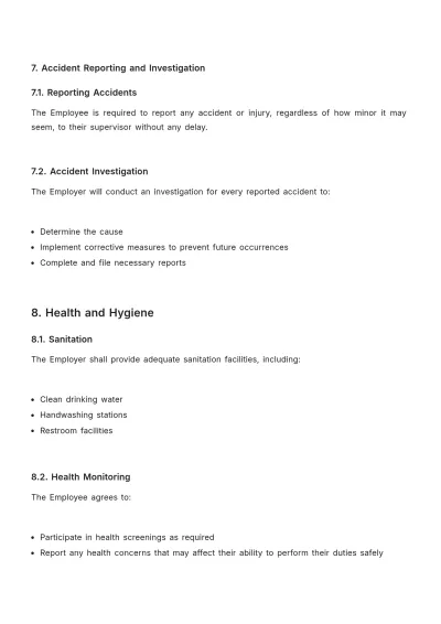 Free Agriculture Worker Safety Contract Template to Edit Online