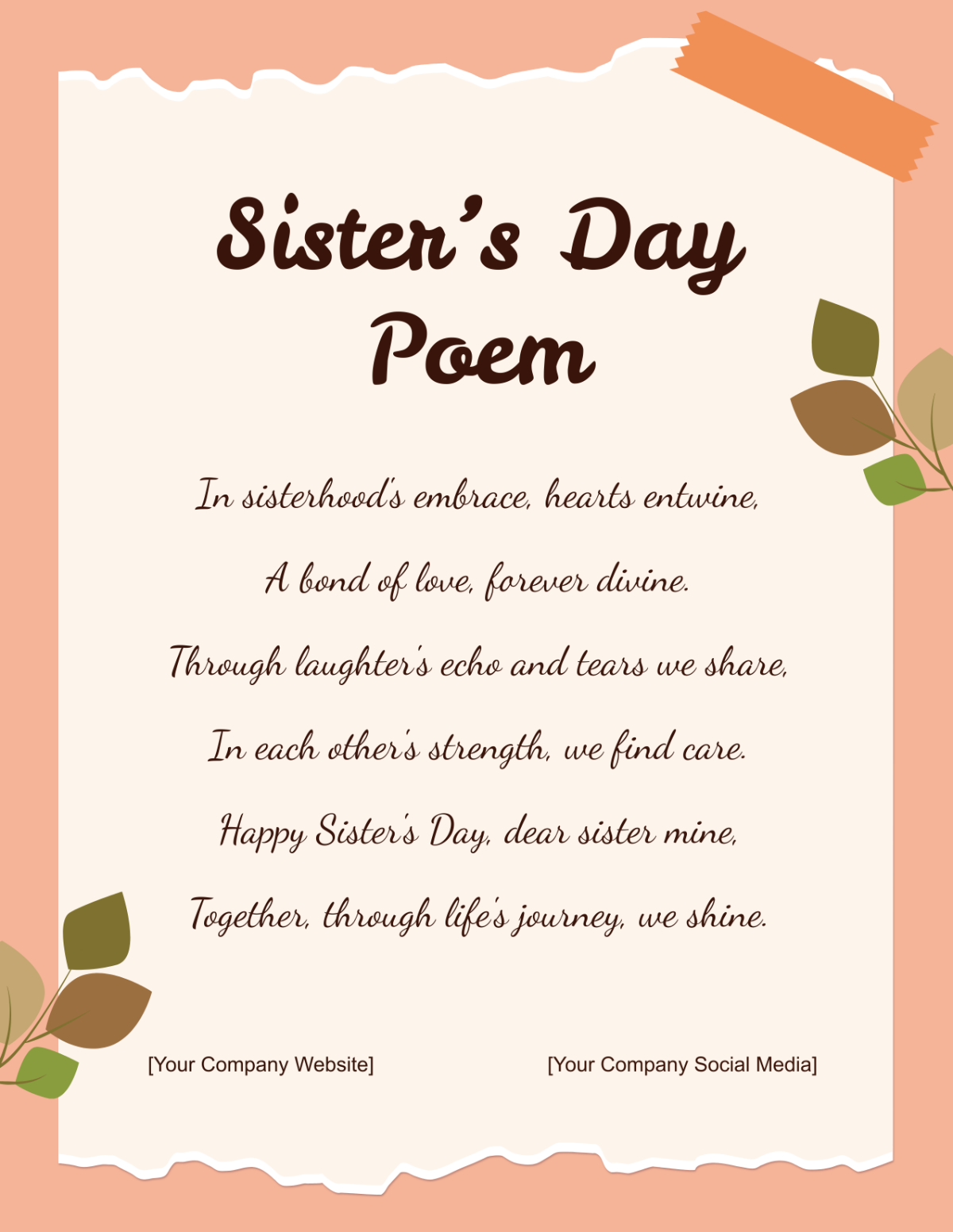 Sisters Day Poem