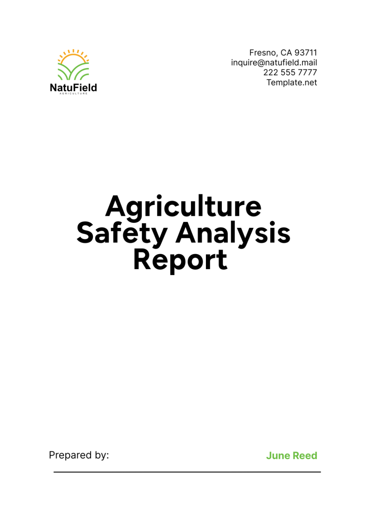 Agriculture Safety Analysis Report Template - Edit Online & Download